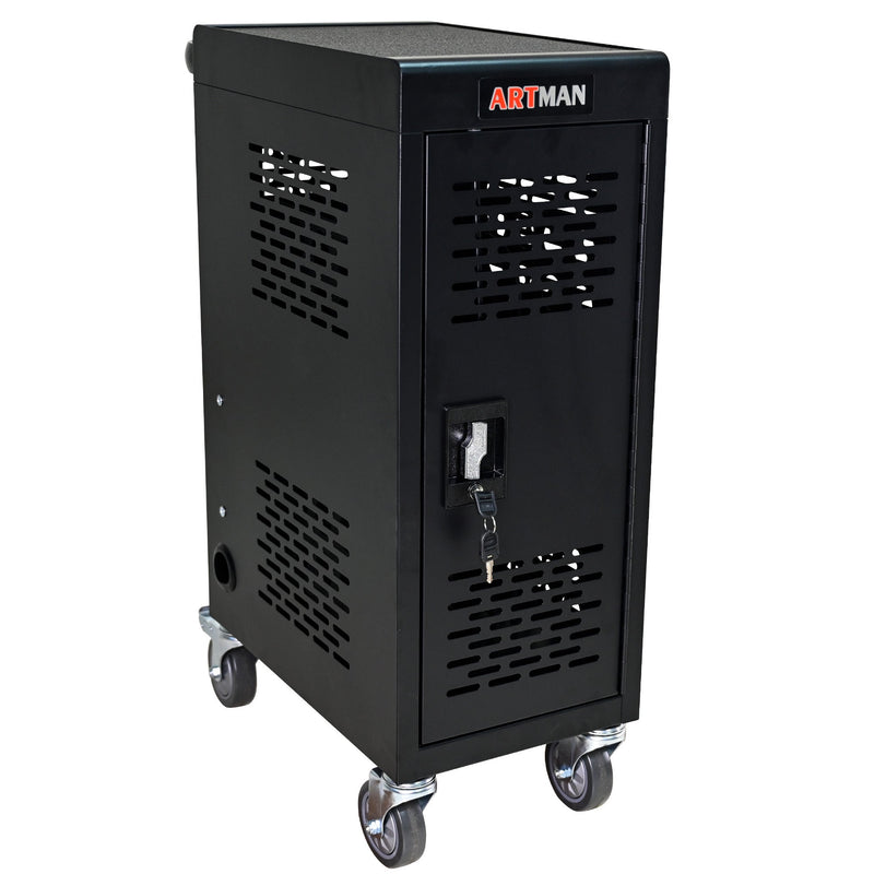 16-Compartment Removable Locking Charging Cabinet for Laptop, Chromebook-Black