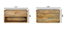 Solid Wood Floating Curve Open Slot Nightstand
