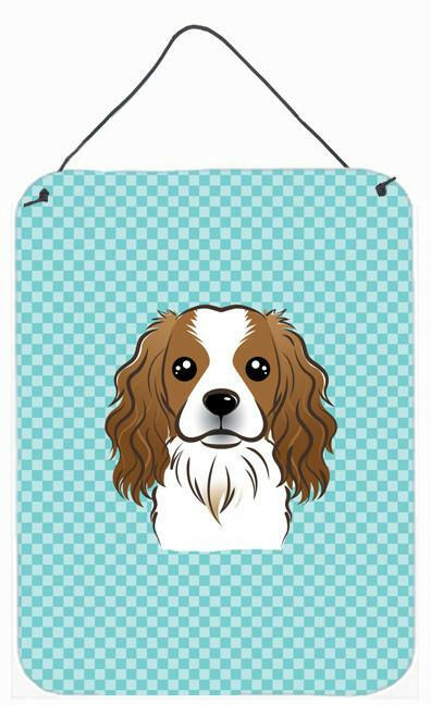 Checkerboard Blue Cavalier Spaniel Wall or Door Hanging Prints BB1162DS1216