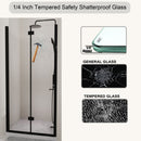 Semi Frameless Bifold Pivot Shower Door, Reversible Installation by HouseOfZazla