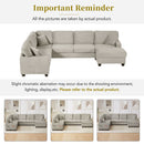 Upholstered U-Shaped Sectional Sofa With Movable Ottoman And Side Storage Pockets by HouseOfZazla