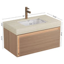 NYAH 36'' Bathroom Vanity & Sink - Floating Ultra-Slim Grille Design by HouseOfZazla