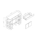 Modernize Kitchen Buffet Organizing Cabinet With 4 Shelves - White / Dark Taupe by HouseOfZazla