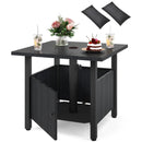 Outdoor Side Table with 1.89" Umbrella Hole Patio Umbrella Table Base Stand-Black by LJGDeals