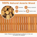 Acacia wood outdoor bench with slatted seat for garden by LJGDeals