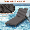 Outdoor PP Chaise Lounge Chairs Set of 2 with 4-Position Adjustable Backrests by LJGDeals