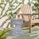 Geometric Round Outdoor End Table - Marble by HouseOfZazla