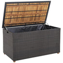 134 Gallon Rattan Storage Box with Zippered Liner and Solid Acacia Wood Top by DirectDeals