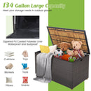 134 Gallon Rattan Storage Box with Zippered Liner and Solid Acacia Wood Top by DirectDeals