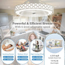 19 Inch Ceiling Fan with Light Low Profile Flush Mount Fan-White by LJGDeals