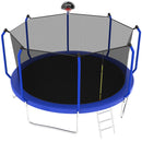 Trampoline With Basketball Hoop, Astm Approved Reinforced Type Outdoor Trampoline With Enclosure Net by HouseOfZazla