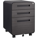 3 Drawer Mobile File Cabinet Under Desk Office, Simple Style Versatile Storage Cabinet For Legal / Letter / A4 Files, 5 Wheel Design Anti-Tilting Cold Rolled Steel Waterproof Moisture-Proof by HouseOfZazla