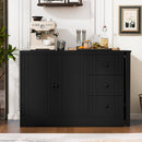 U Style 89.7'' Wooden Sideboard with Extendable Table