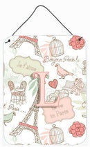 Letter L Love in Paris Pink Wall or Door Hanging Prints CJ2002-LDS1216