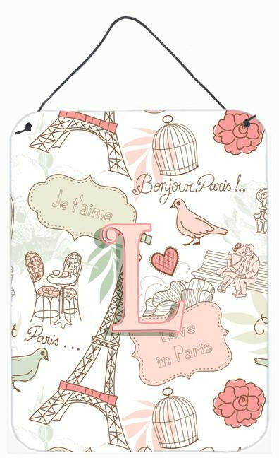 Letter L Love in Paris Pink Wall or Door Hanging Prints CJ2002-LDS1216