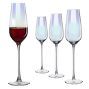 Iridescent Champagne Glasses Premium Barware Gift Elegant Drinkware Collection by The Wine Savant