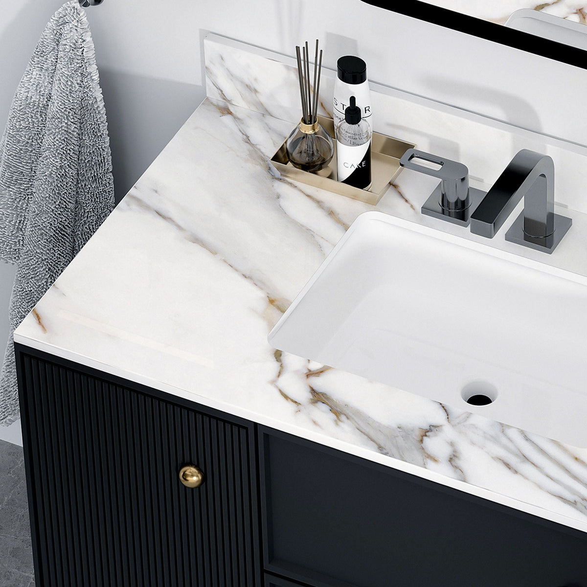 Vanity Top With Undermount Sink And Backsplash, Sintered Stone, photo 8 of 40