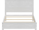 Albany Solid Wood White Bed, Modern Rustic Wooden Full Size Bed Frame Box Spring Needed