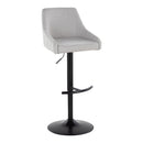 Hannah - Transitional Adjustable Barstool With Swivel With Rounded T Footrest (Set of 2) by HouseOfZazla