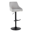 Hannah - Transitional Adjustable Barstool With Swivel With Rounded T Footrest (Set of 2) by HouseOfZazla