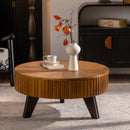 Round Retro Coffee With Solid Wood Legs by Unique Piece Furniture