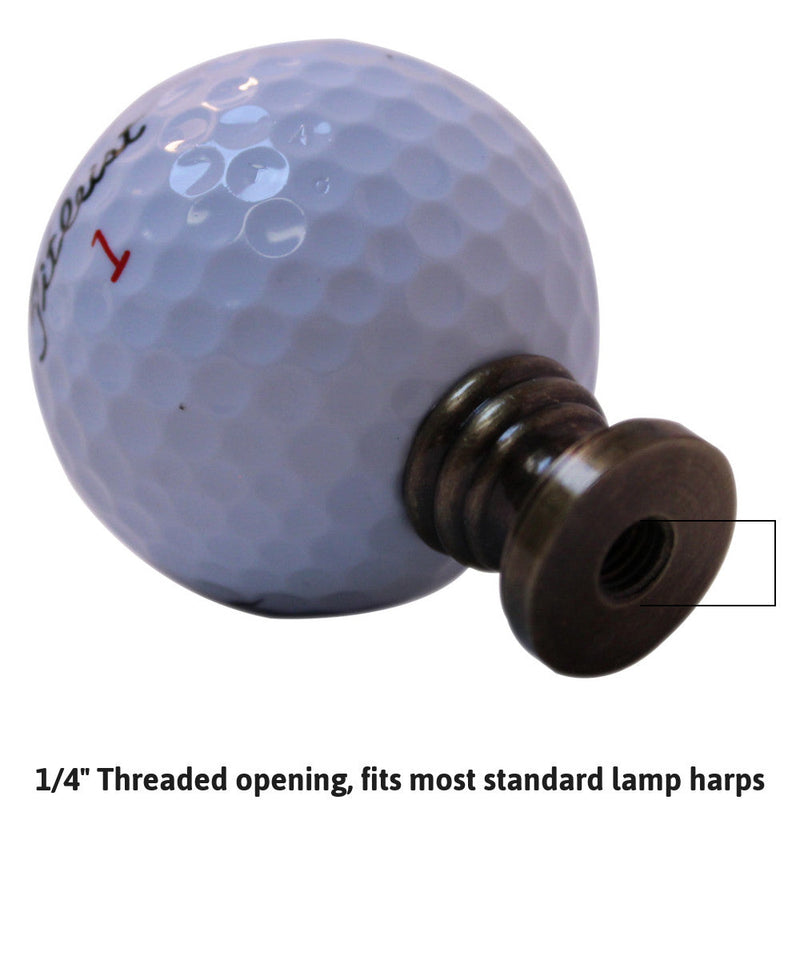 Golf Ball Lamp Finial, White, 2.25"h