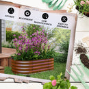 3.5' x 2' x 1' Galvanized Raised Garden Bed Kit, Outdoor Metal Elevated Planter Box with Safety Edging, Easy DIY Stock Tank for Growing Flowers, Herbs & Vegetables, Brown
