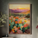 Desert Bloom Landscape – Southwestern Cactus Wall Art
