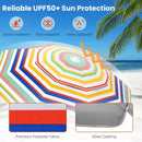 6.5 Feet Beach Umbrella with UPF50+ Sun Protection and Push Button Tilt-Colorful by LJGDeals