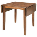 3-Piece Wood Drop Leaf Breakfast Nook Dining Table Set with 2 X-back Chairs for Small Places, Brown