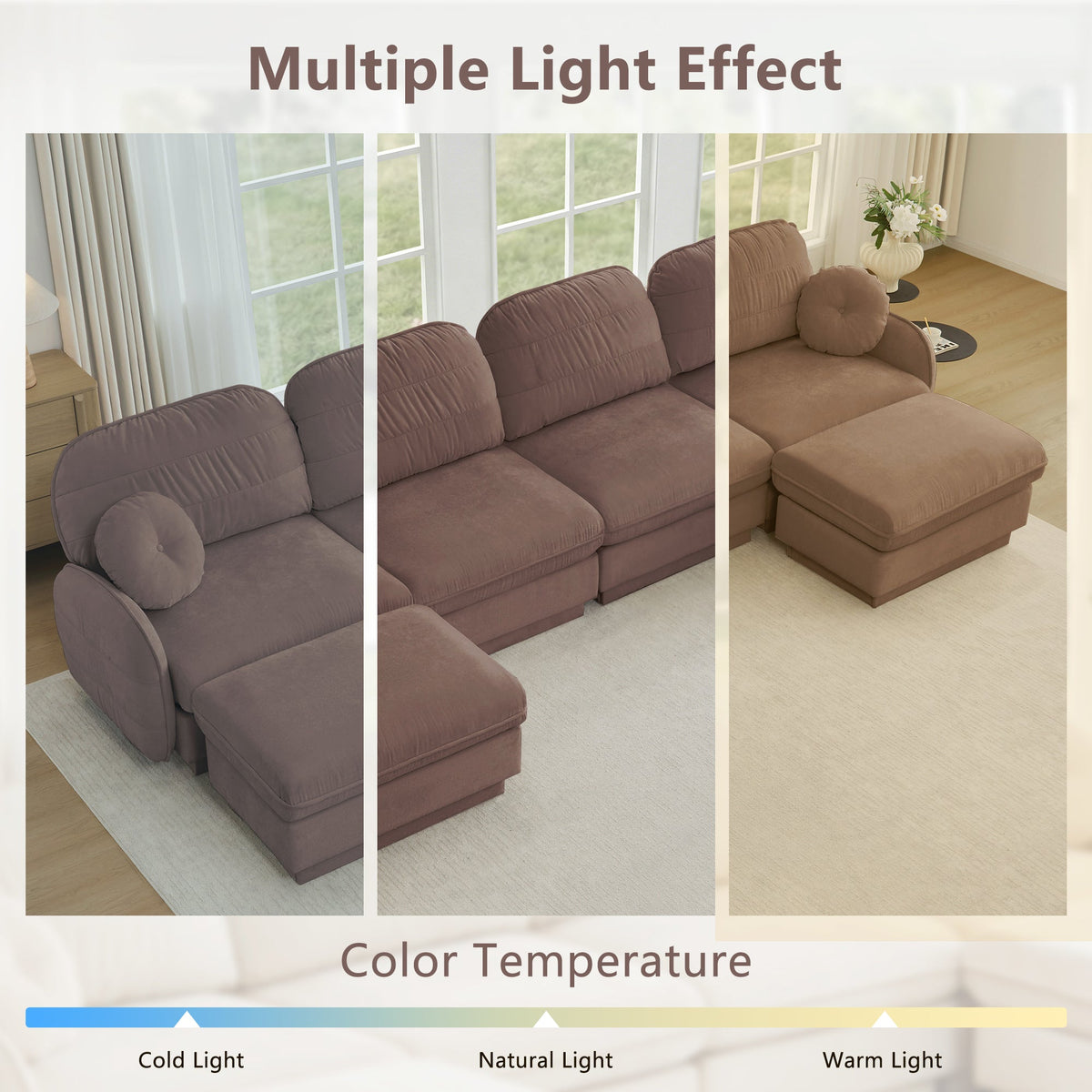 137" Oversize Chenille U-Shaped Sofa, photo 6 of 10