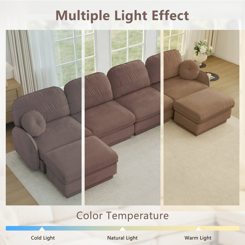 137" Oversize Chenille U-Shaped Sofa, photo 6 of 10