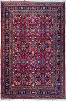 Persian Mashhad I Fine Allover Rug Wool 7 x 10