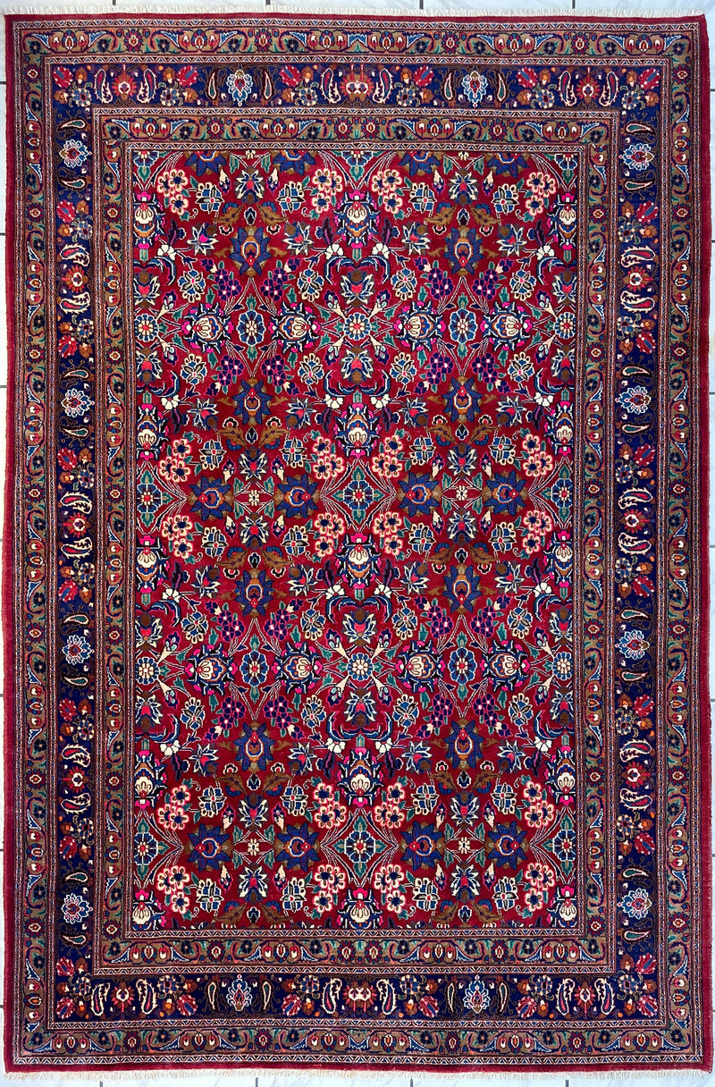 Persian Mashhad I Fine Allover Rug Wool 7 x 10