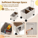 Large Foldable Utility Cart with 2-Tier Storage Crates and Telescoping Handle
