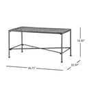 Luna Outdoor Iron Coffee Table - Black Brush Silver by HouseOfZazla