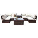 Comfortable Modern Patio Rattan Sectional Set With Cushions by Unique Piece Furniture