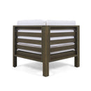 OANA Outdoor Wooden Sectional Set with Cushions, White