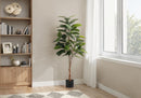 52" Tall Artificial Rubber Tree Plant - Indoor Faux Greenery by HouseOfZazla