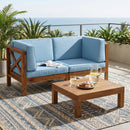 Brava X-Back 2-Seater Sectional Loveseat with Coffee Table by HouseOfZazla
