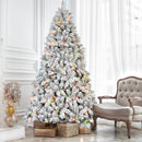 6FT Flocked Christmas Tree with 350 Colorful UL Lights