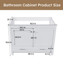 42" Bathroom Vanity Base With Doors And Drawer - White