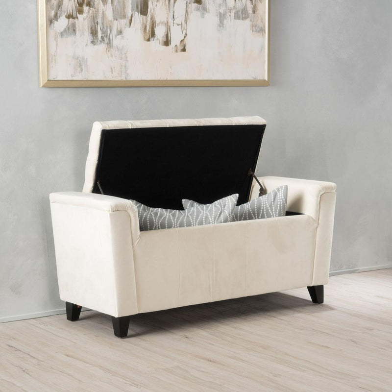 ALDEN ARMED STORAGE BENCH