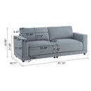 Modern Square Arm Sofa With Soft Fabric Upholstery, Deep Cushions by HouseOfZazla
