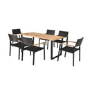 Patented 7 Pieces Outdoor Dining Set with Large Acacia Wood Table Top by LJGDeals