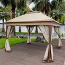 Outdoor Pop Up Gazebo Canopy With 2 Tier Soft Top And Removable Zipper Netting by HouseOfZazla