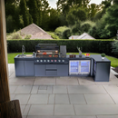 Deluxe 62-Inch Gas Outdoor Kitchen Grill with Wine Cooler