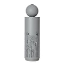 34.25'H Light Gray Metal Cutout Outdoor Water Fountain with LED Lights by HouseOfZazla