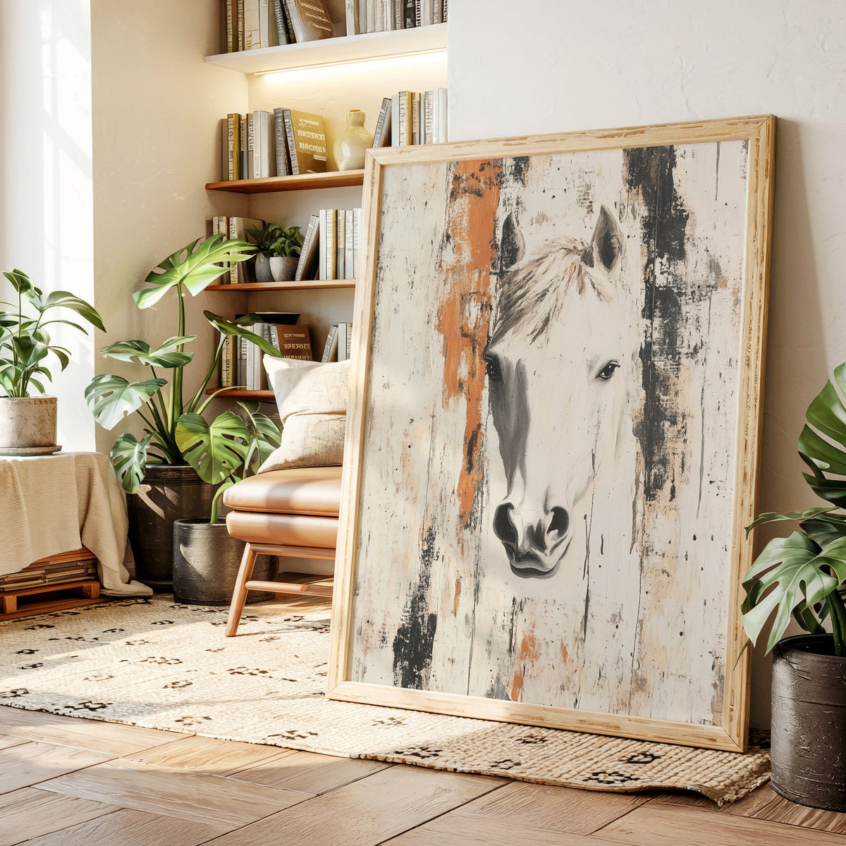 White Horse Against Rustic Planks, photo 8 of 19