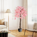 5.5 FT Tall Artificial Cherry Blossom Tree with Pink/White Flowers 2 Pack by LJGDeals